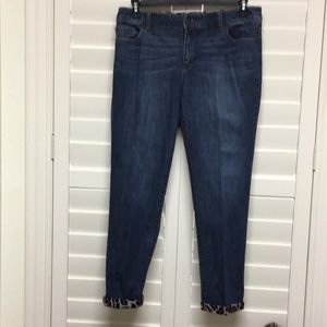 Size 1.5 (10 U.S.) Chico’s jeans w/animal print